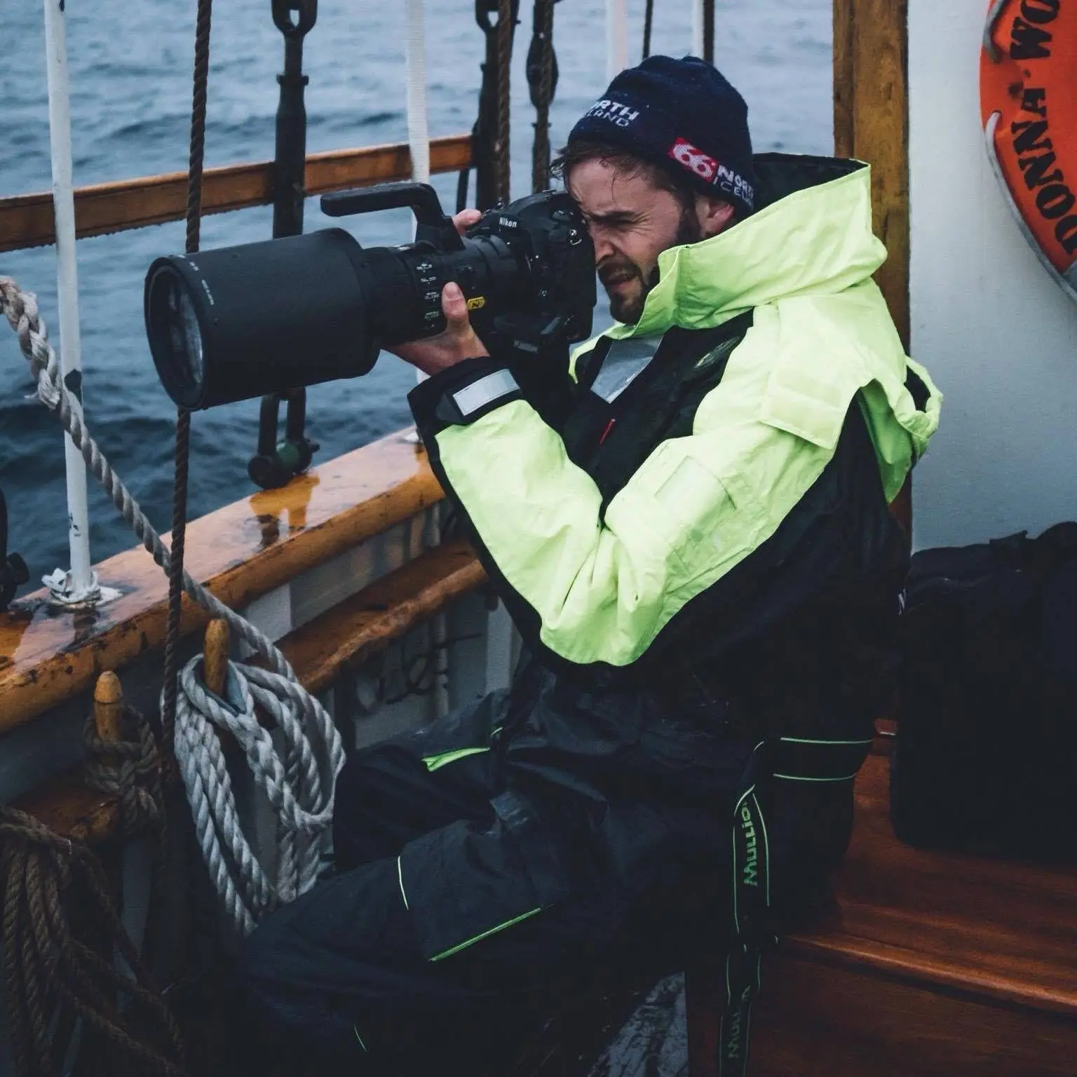 Photo of a photographer on a boat