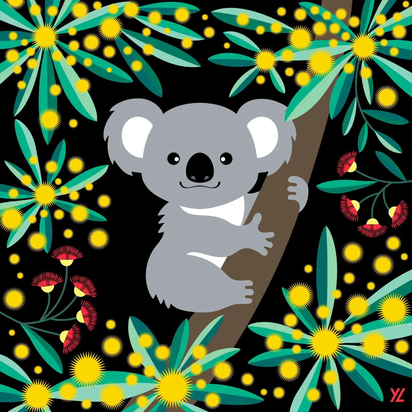 Illustration of a Koala from the very hungry panda project. 
