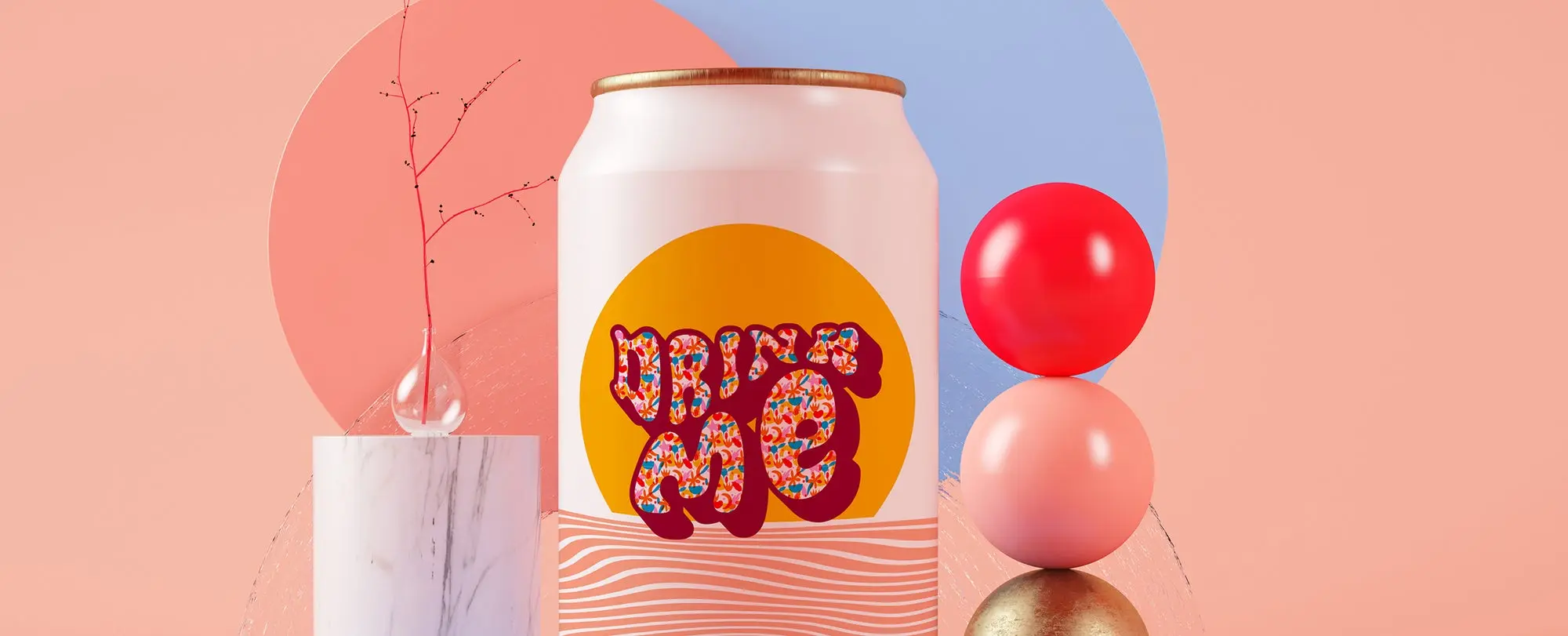 Photo of a can with funky, colorful font