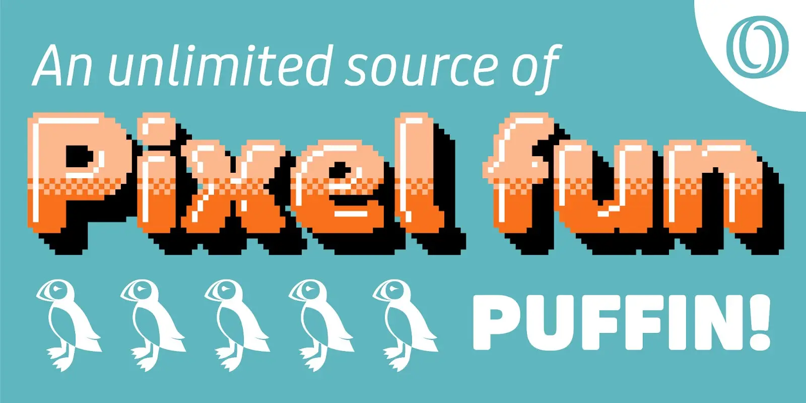 Puffin Font on a turquoise background. 