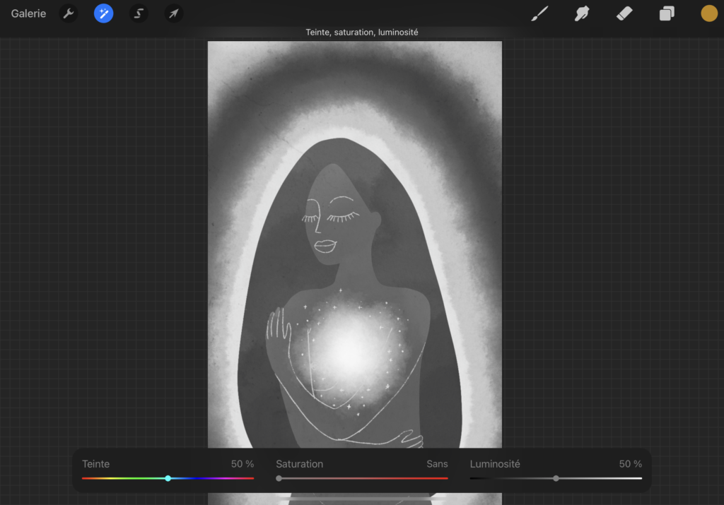 How to make your Procreate drawing black and white