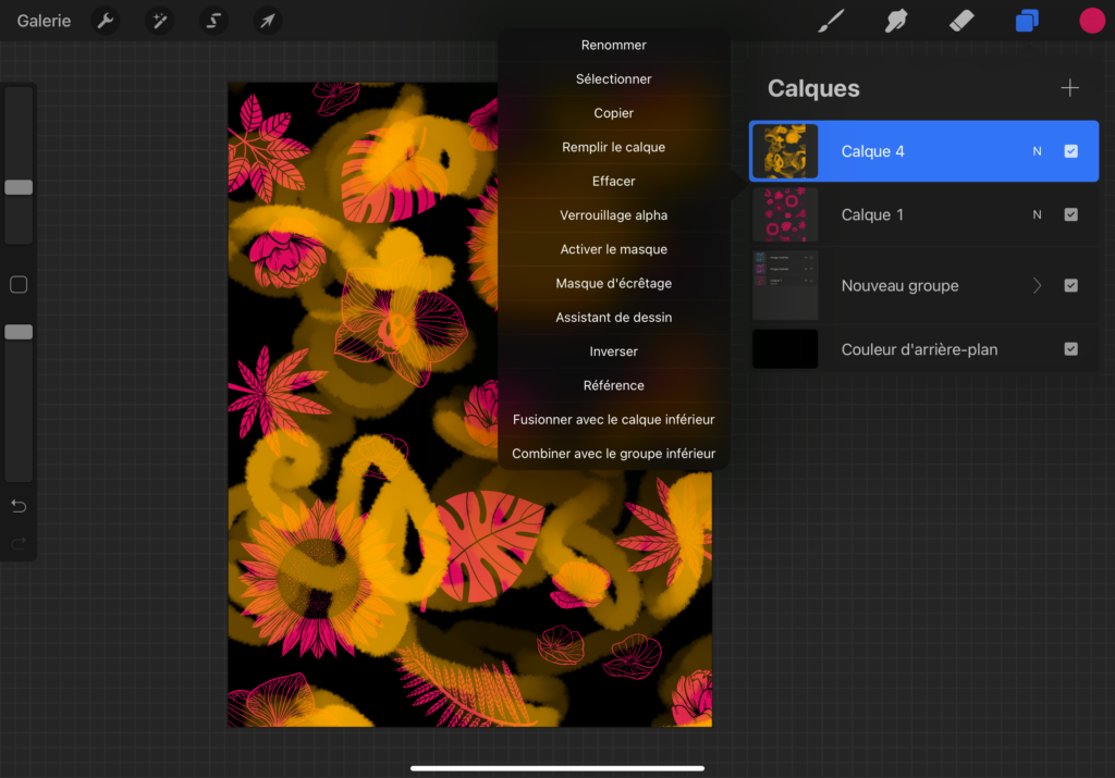 Create the clipping mask in Procreate