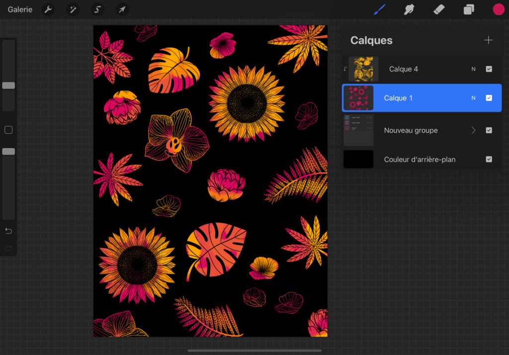 Create a yellow clipping mask in Procreate
