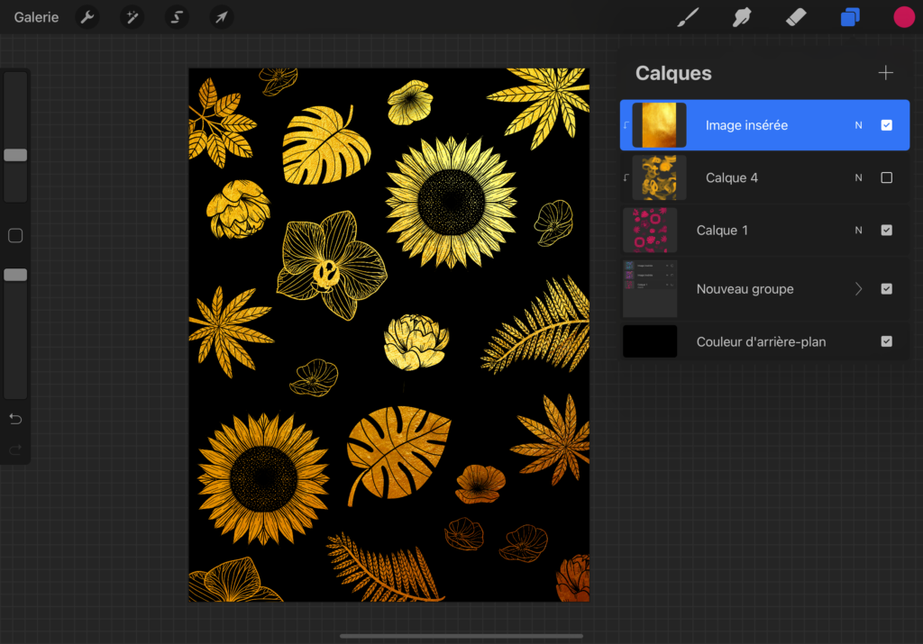 Make a golden clipping mask in Procreate